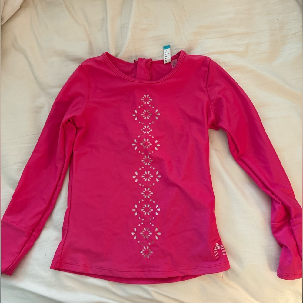 Cabana Life Swim Shirt pink size 6x.